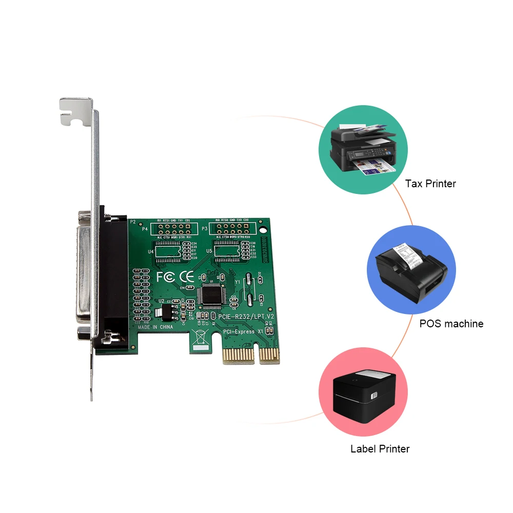 PCI-E Parallel Port Expansion Card PCI Express to LPT Converter Adapter for Tax Printer POS Compatible Windows Vista | Компьютеры и