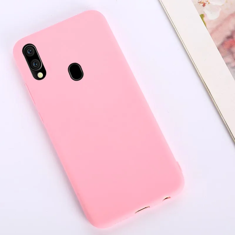 Однотонный Мягкий ТПУ силиконовый чехол для samsung Galaxy A10 A30 A40 A50 A70 чехол для samsung Galaxy M20 S10 Plus S10E чехол - Цвет: Rose