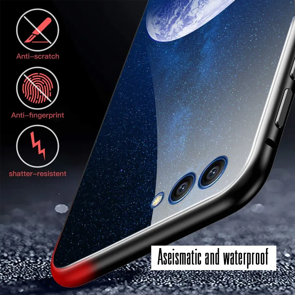 Роскошный чехол для huawei P20 mate 10 Lite P Smart Pro из закаленного стекла телефона