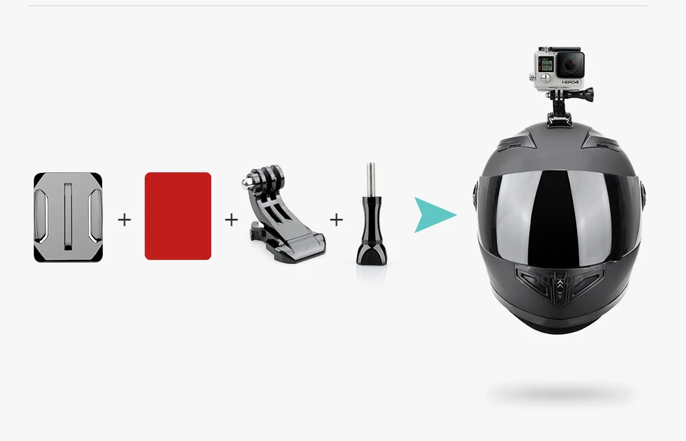 Vamson шлем аксессуары для Gopro Hero 6 5 4 комплект изогнутый для шлема клей боковое Крепление Адаптер для Xiaomi YI для SJCAM VP125B