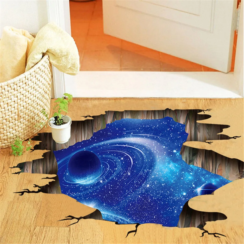 3D космическая Наклейка на стену реалистичные наклейки галактику обои для детей