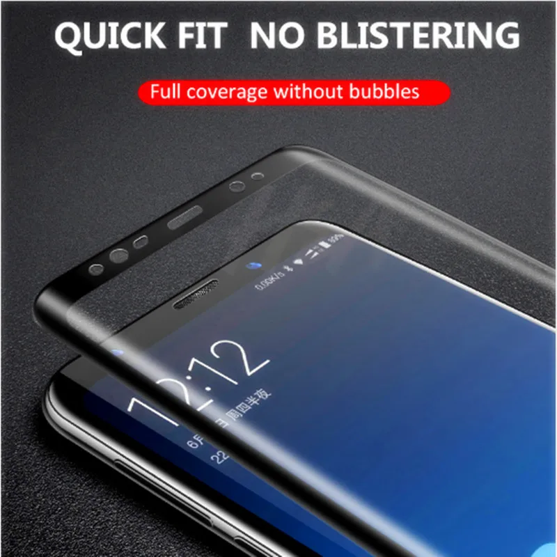 Protective Glass on the For Samsung Galaxy S9 S9Plus Tempered Screen Protector 5D Curved Edge S8 | Мобильные телефоны и
