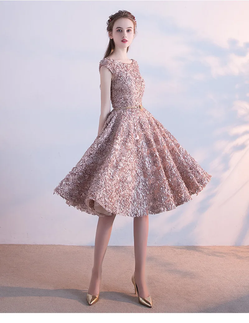 Платье для выпускного вечера es Vestidos De gala кружевное ТРАПЕЦИЕВИДНОЕ короткое