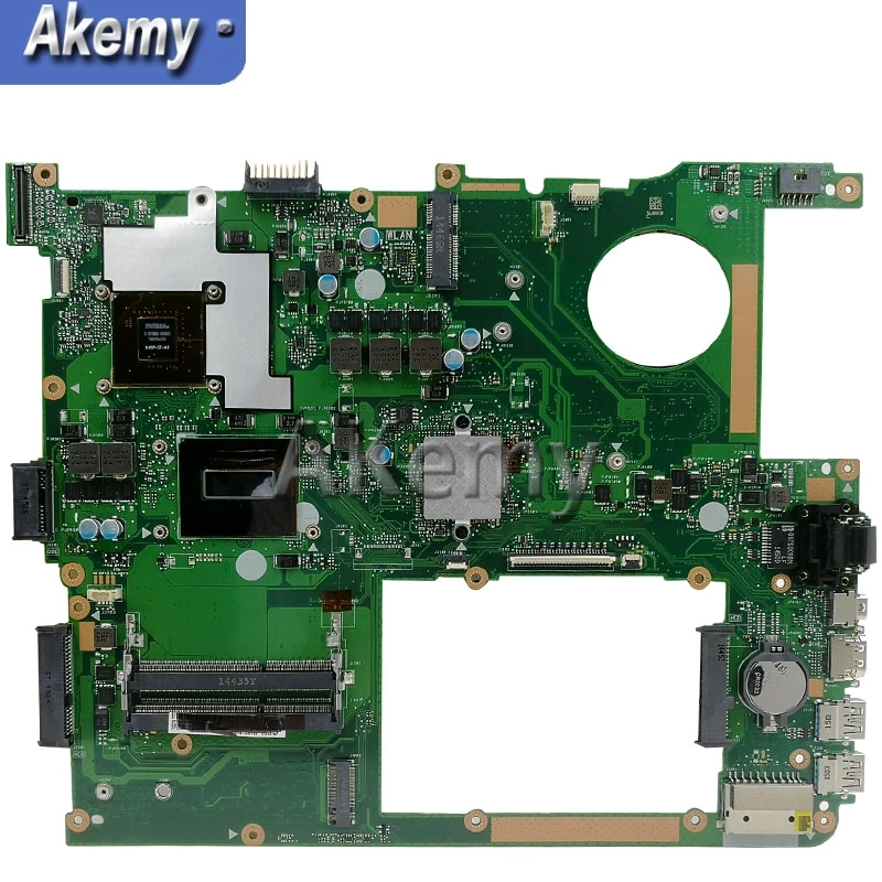 Akemy N751JX материнская плата для ноутбука Asus N751JK N751J тест оригинальная LVDS/EDP I7 4720HQ
