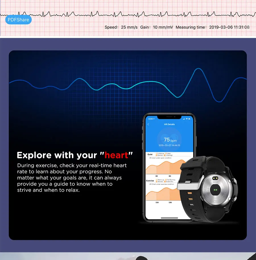 Zeblaze VIBE 3 ЭКГ мгновенный ЭКГ по требованию цветной дисплей частота сердечных сокращений IP67 водонепроницаемый мульти-спортивный режим фитнес-трекер умные часы