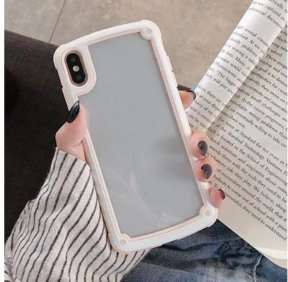 pink Япония мягкий прозрачный телефон чехол для iPhone 7 8 6 6 S Plus красочные границы чехол для iPhone X XS MAX XR противоударный чехол принципиально - Цвет: pink