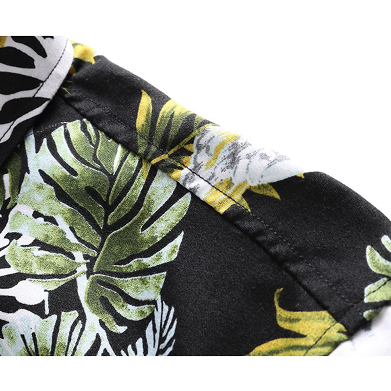 

2019 Summer Men's Hawaiian Shirt Fashion Casual Beach Style Short Sleeve Flower Shirt Brand Clothes Plus Size 5XL 6XL 7XL
