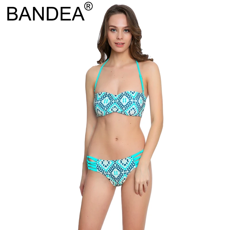 BANDEA 2017 Bikini New Swimwear For Women Push Up Summer Biquinis Sexy Mini Thong Print Low Waist Bikinis |