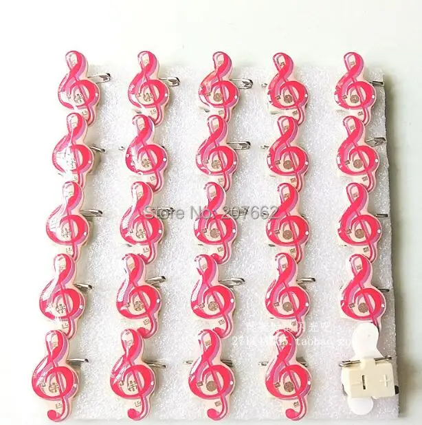 

300pcs/lot Popular Cartoon high Musical Note Flashing LED Light Up Badge/Brooch Pins for Party Favors gift