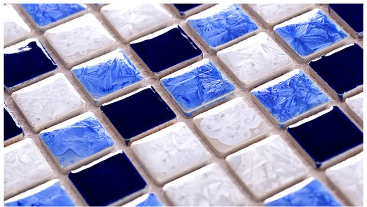 Китай полированный фарфор Темно-синие белый Керамика мозаика плитка кухня щитка