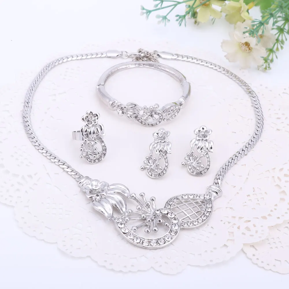 Комплект ювелирных изделий с кристаллами изысканные африканские бусы ожерелье