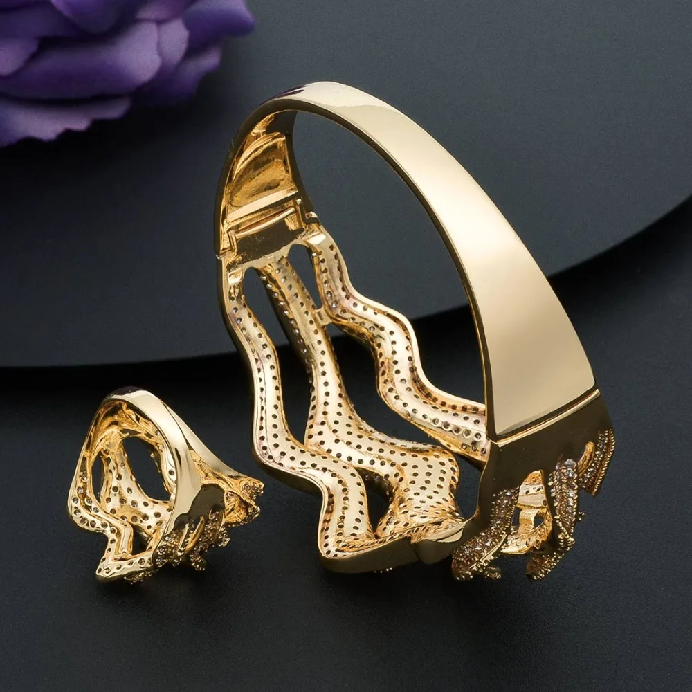 ModemAngel роскошные стразы закрученная форма цветок AAA кубический циркон 3 тона