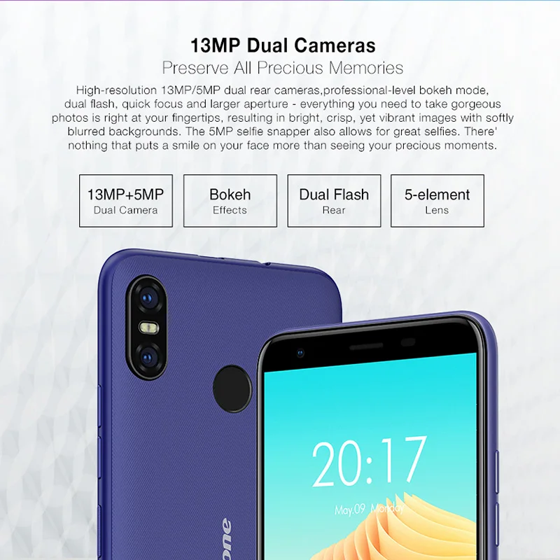 Ulefone S9 Pro 4G LTE Смартфон Android 8,1 Oreo 5,5 дюймов 18:9 2G+ 16G мобильный телефон распознавание лица отпечаток пальца 13.0MP 3300mAh мобильный телефон