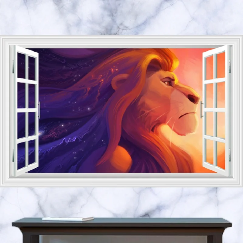 Дисней аниме 3d наклейка игрушка лев Король муфаса мультфильм детская комната
