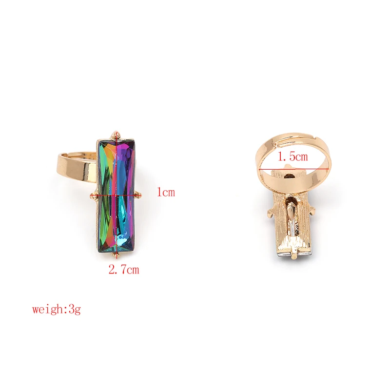 Модные яркие ювелирные изделия разноцветные богемные Квадратные Кольца