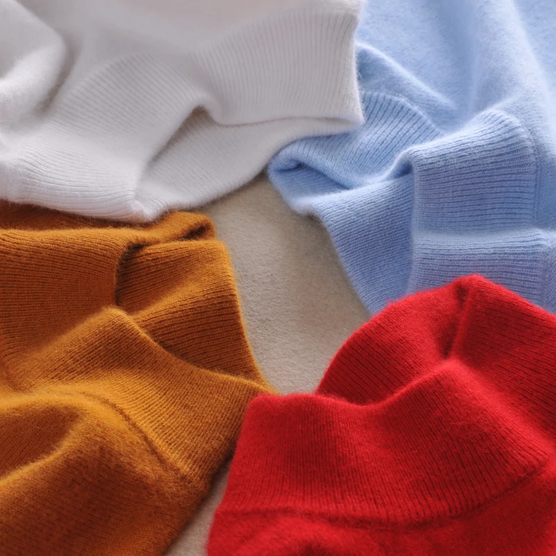 2017 autumn and winter new women semi-high-neck cashmere sweater short paragraph sets of self-cultivation solid color wi | Женская