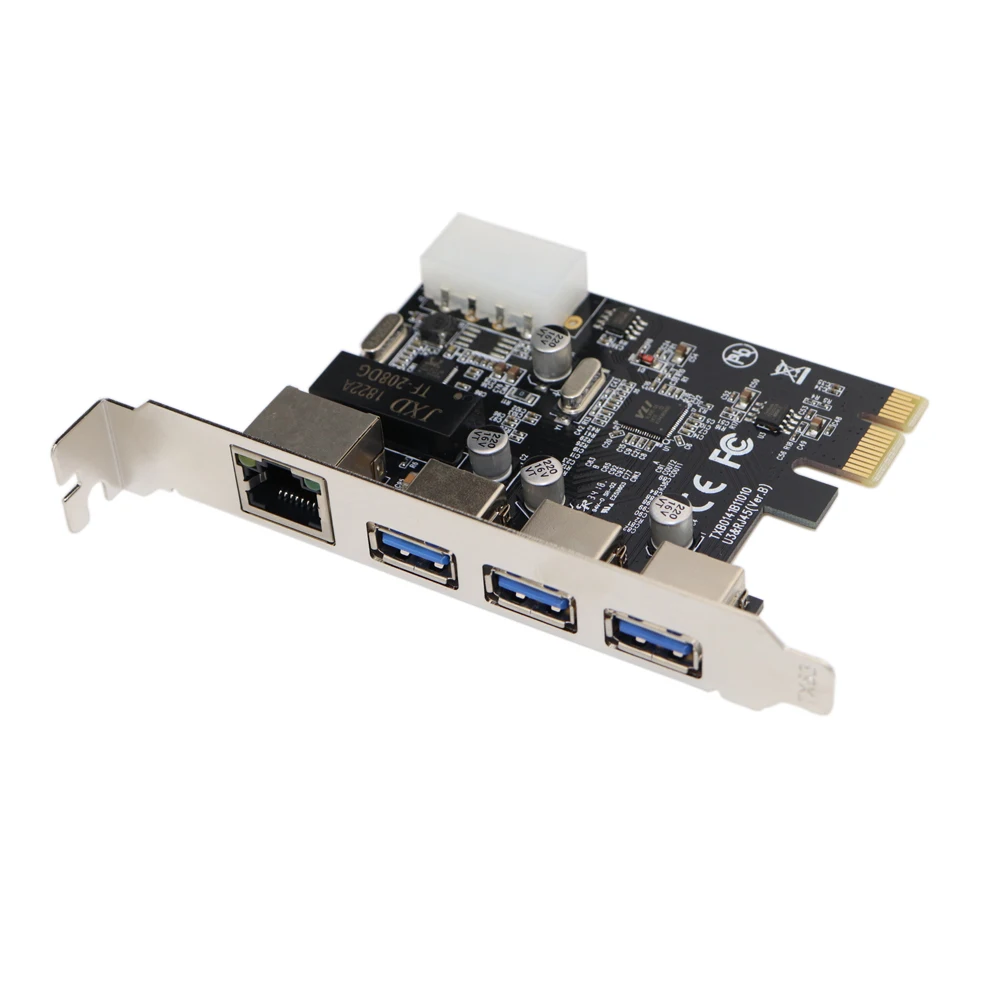 Комбинированная карта PCI Express E x1 на 3 порта USB 0 концентратор 10/100/1000 Мбит/с