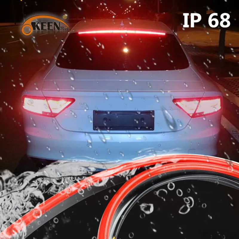 OKEEN 12V Универсальный Автомобильный третий стоп-сигнал Красный полоса для