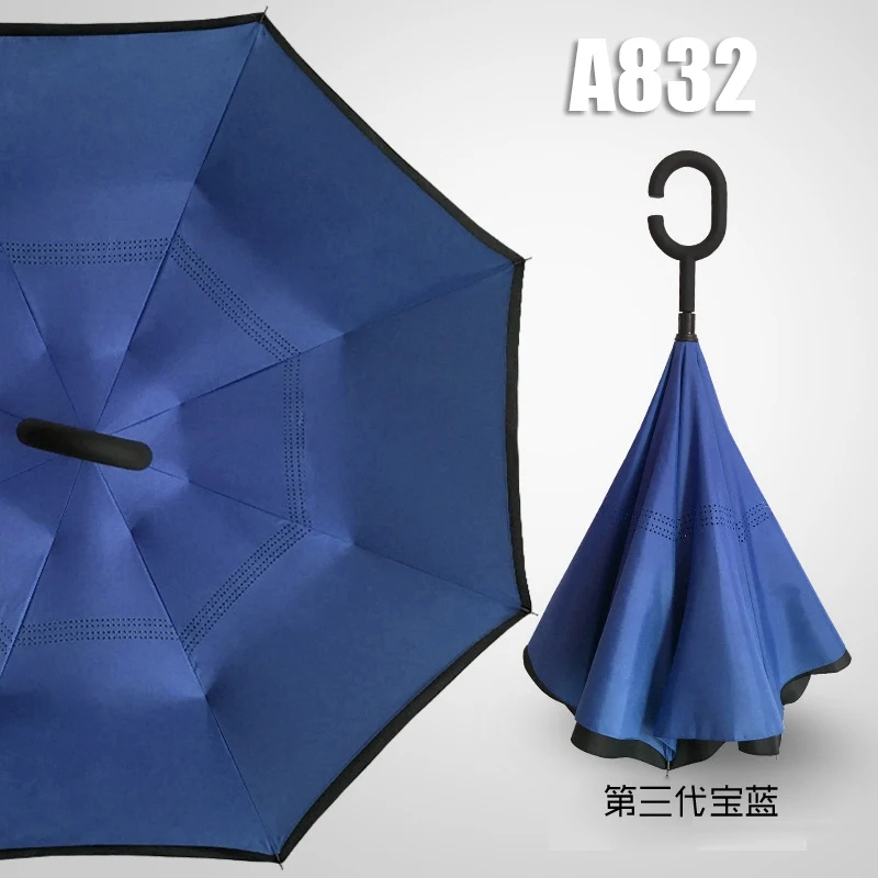 Umbrella A832 Ветронепроницаемый двухсторонний складной зонт с ручкой для мужчин и женщин, защита от солнца, дождя, автомобиля, перевернутые зонтики, двойной слой, анти-УФ, самоподставка Parapluie - Цвет: Umbrella A832