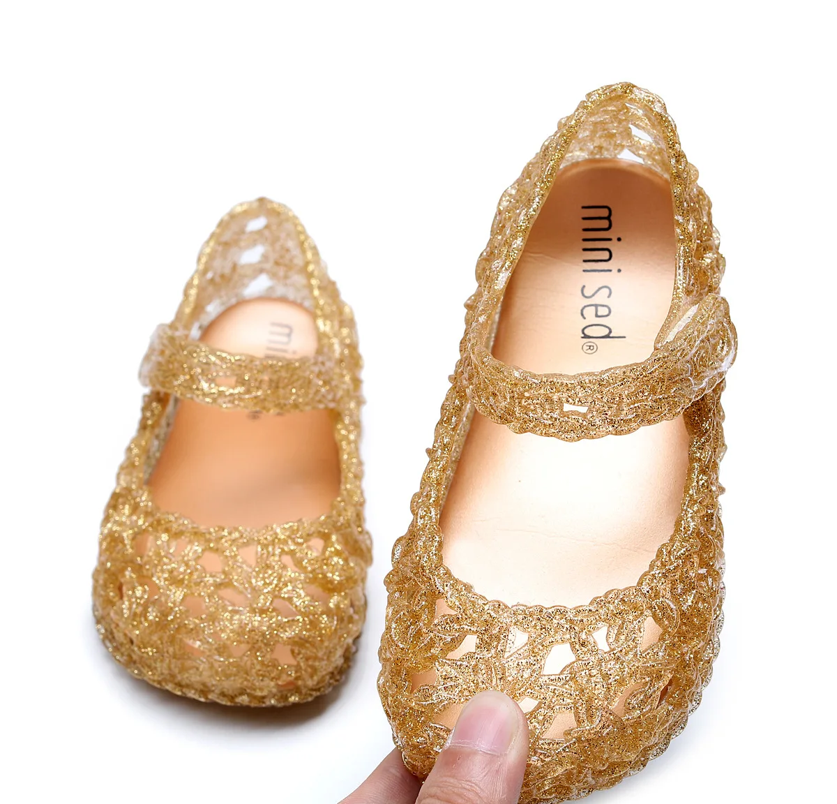 Прозрачная обувь для девочек с мини-кристаллами прозрачные сандалии летняя