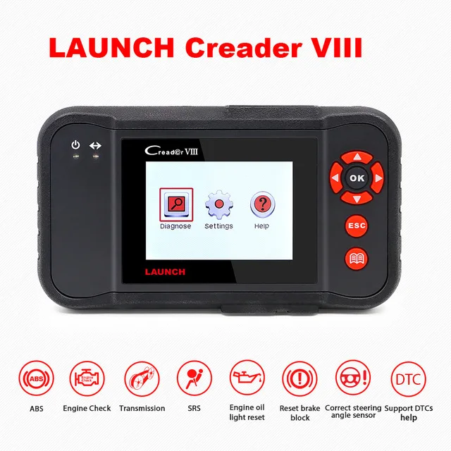 Creader VIII Запуск CRP129E OBD2 полная система двигателя/ABS/SRS/AT+ тормозное масло SAS ETS TMPS сброс CRP129E автомобильный диагностический инструмент obd ii сканер - Цвет: Creader VIII