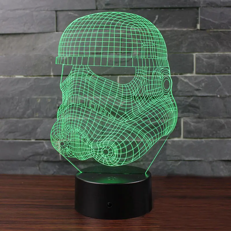 Персонажи белая рыцари 3D лампа светодиодный светильник 7 цветов изменение