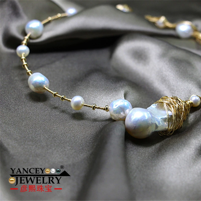 Женское жемчужное ожерелье с натуральным барочным жемчугом Изящные Ювелирные