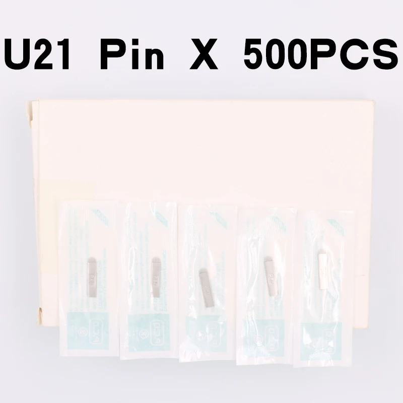 500 шт PCD 21 Pin U форма Перманентный макияж бровей лезвия татуировки ручная игла для