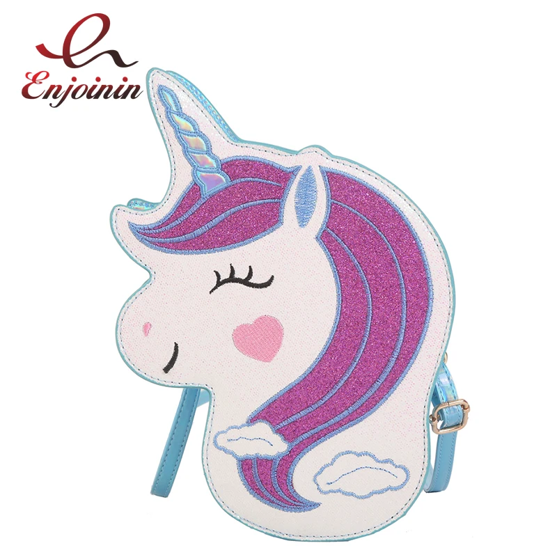 Fashion Cute Smiling Unicorn Pu Young Girl's Shoulder Bag Tote Crossbody For Women Bolsa Purse Handbag Clutch | Багаж и сумки