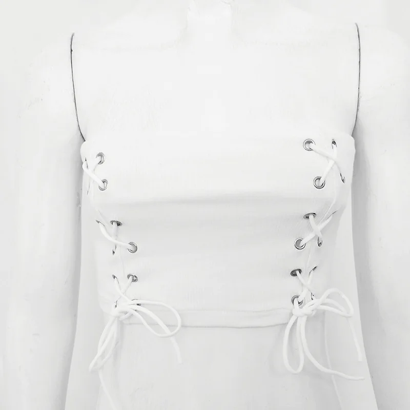 Летняя уличная Женская майка Кружевной укороченный топ без рукавов Одежда 2019