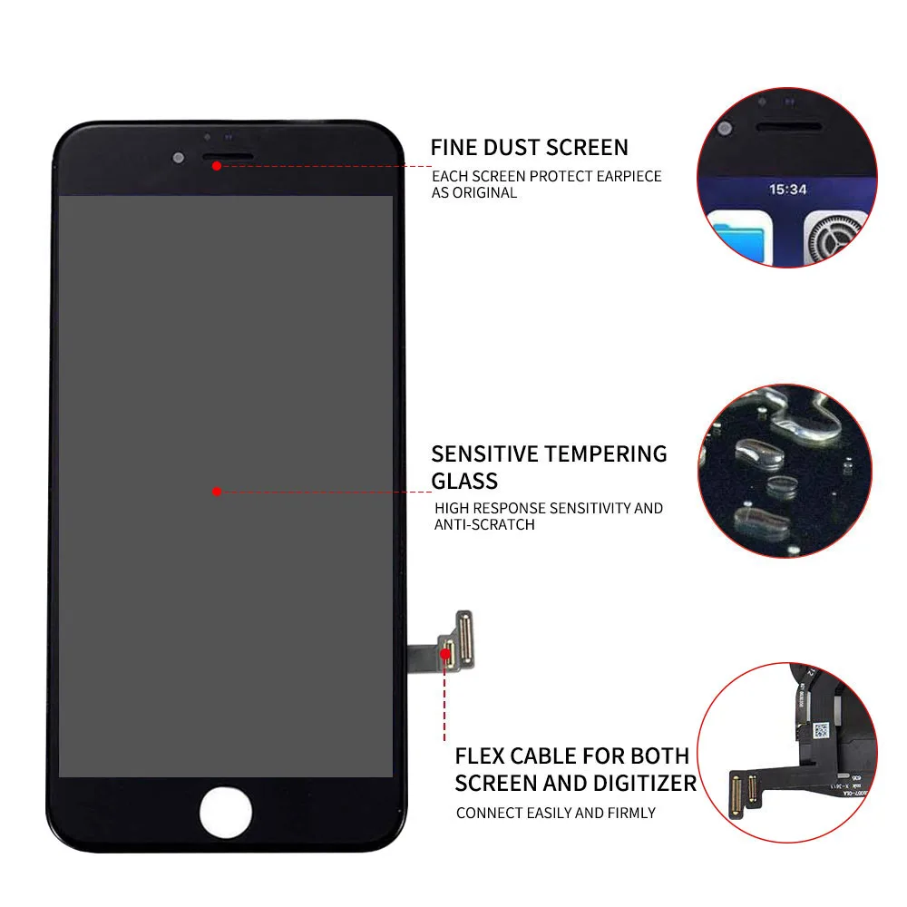 Для iphone 7 LCD Plus 8 дисплей 4 дюймов 5 3D кодирующий преобразователь сенсорного экрана