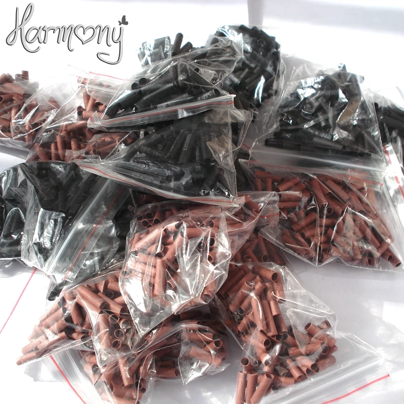 Лидер продаж! Усадочные трубки для наращивания волос черного цвета 1000 шт./лот