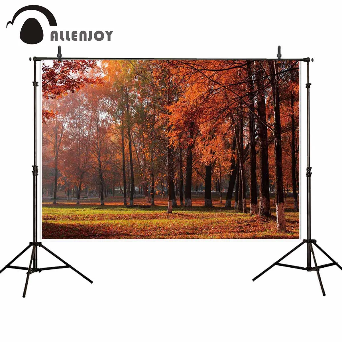 Allenjoy фоны для фотостудии красивый солнечный свет оранжевый красный кленовый лес