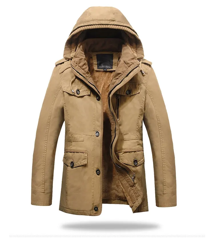 Manteau homme, модный Тренч с капюшоном, мужская зимняя куртка, флисовый мужской Тренч с капюшоном, хлопок, размера плюс 6XL