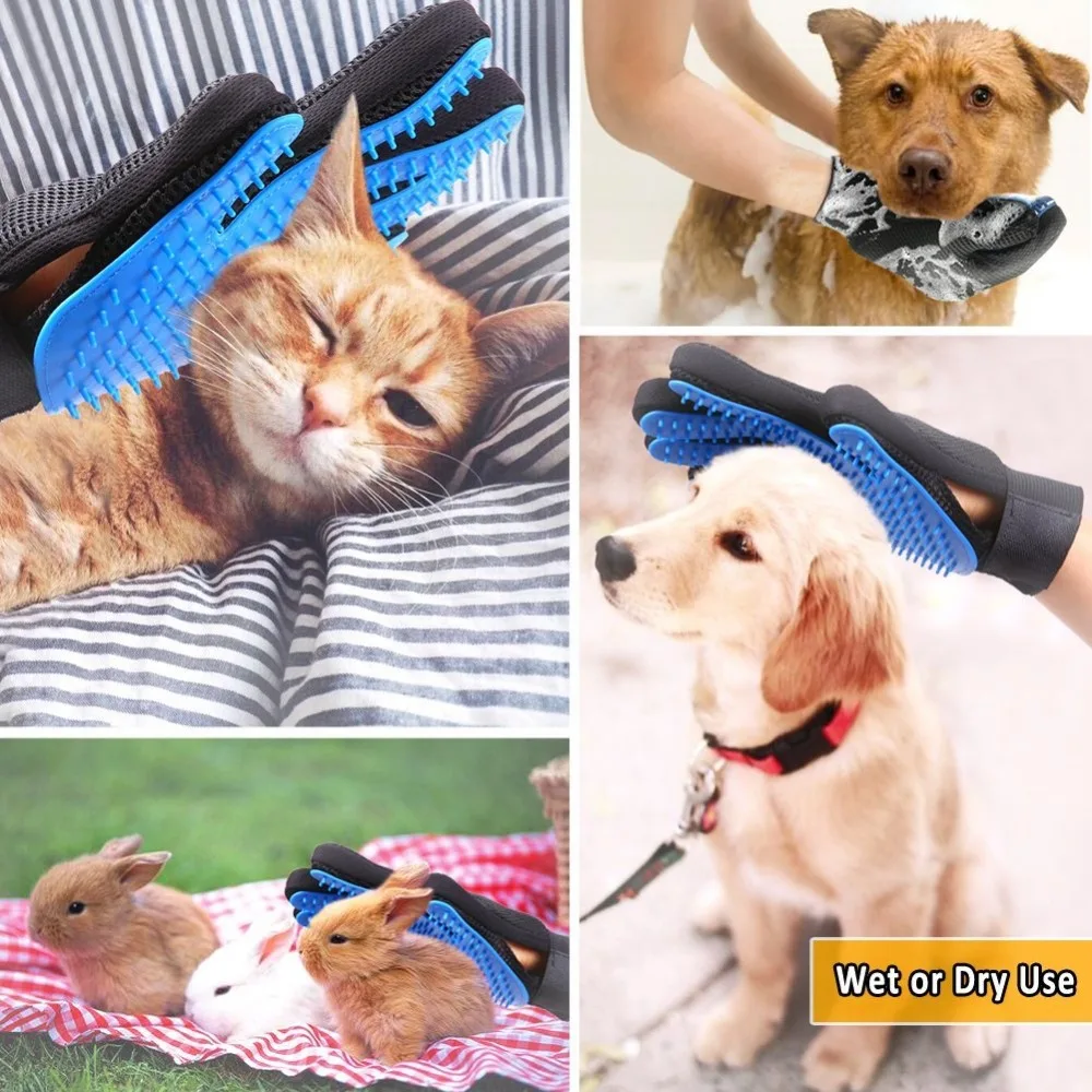Щетка для шерсти собаки перчатки чистки питомцев массажная Расческа груминга
