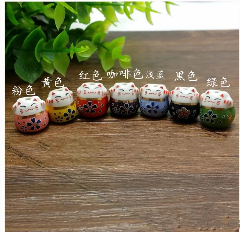 2 шт. омамори Манеки керамика Сакура бисер кошка античный DIY Подвески для