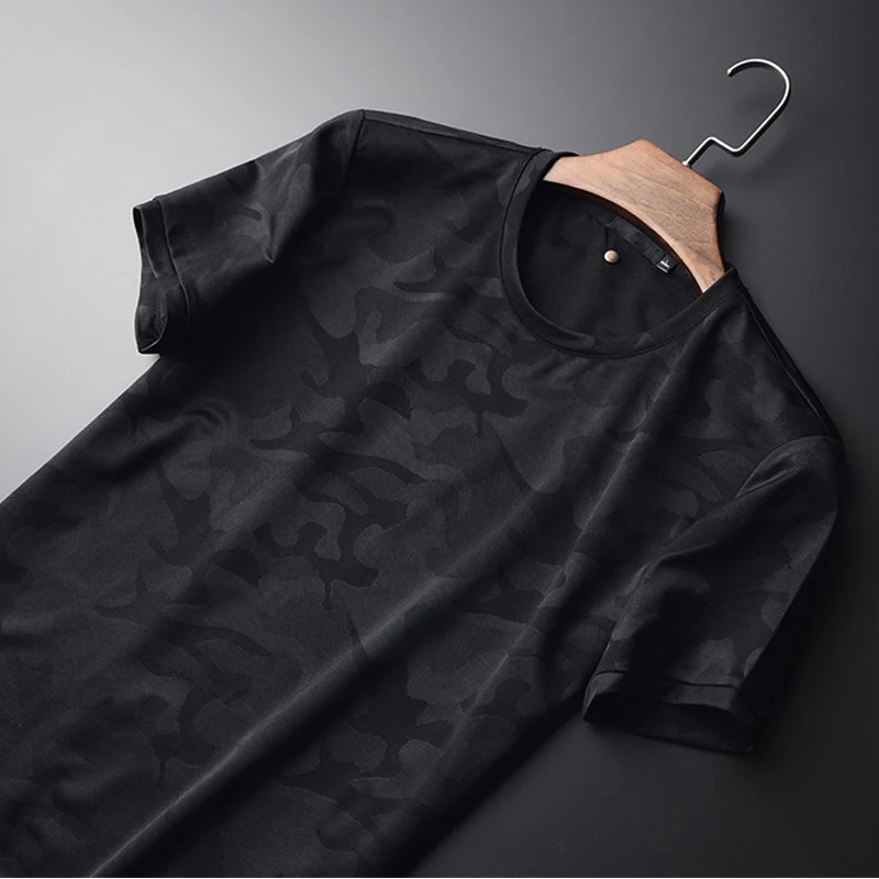 Мужская футболка Minglu камуфляжная с коротким рукавом и круглым вырезом большие