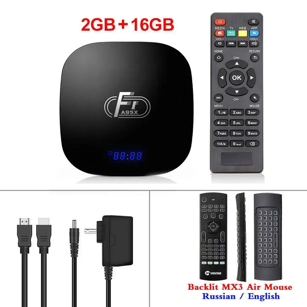 2G16G MX3 VONTAR Smart 4K tv Box Android 8,1 Amlogic S905W 2 ГБ 16 ГБ 1 г/8 г четырехъядерный SPDIF 2,4 ГГц WiFi медиаплеер мини ТВ-приставка - Цвет: 2G16G MX3