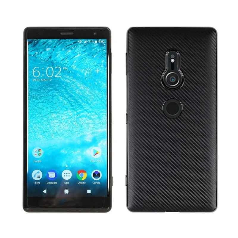Чехол для SONY Xperia XZ2, силиконовый защитный бампер, ударопрочный чехол для SONY Xperia XZ2, компактный чехол из углеродного волокна