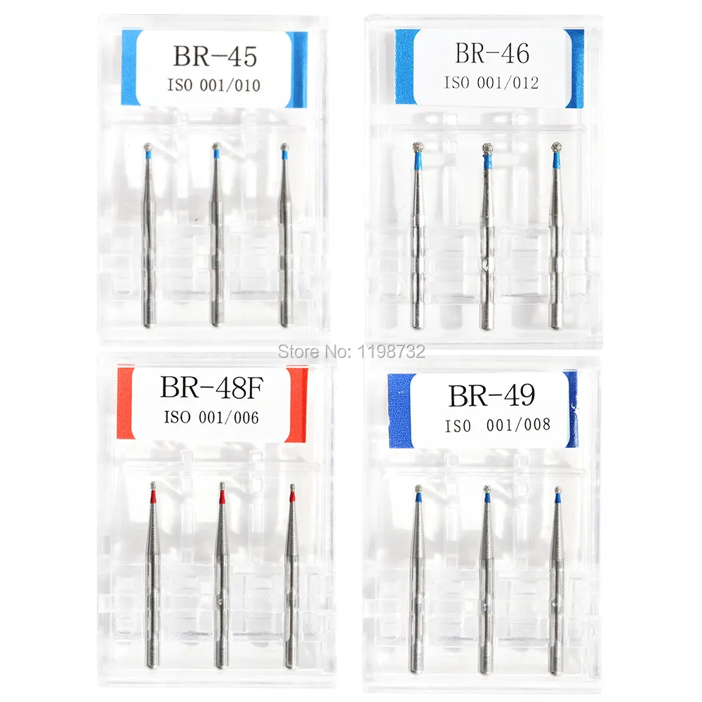 

15Pcs / 5Boxes Dental Diamond Burs BR-45 / BR-46 / BR-48F / BR-49 Polisher Drill Dia-Burs High Speed Handpiece Dentist Burrs