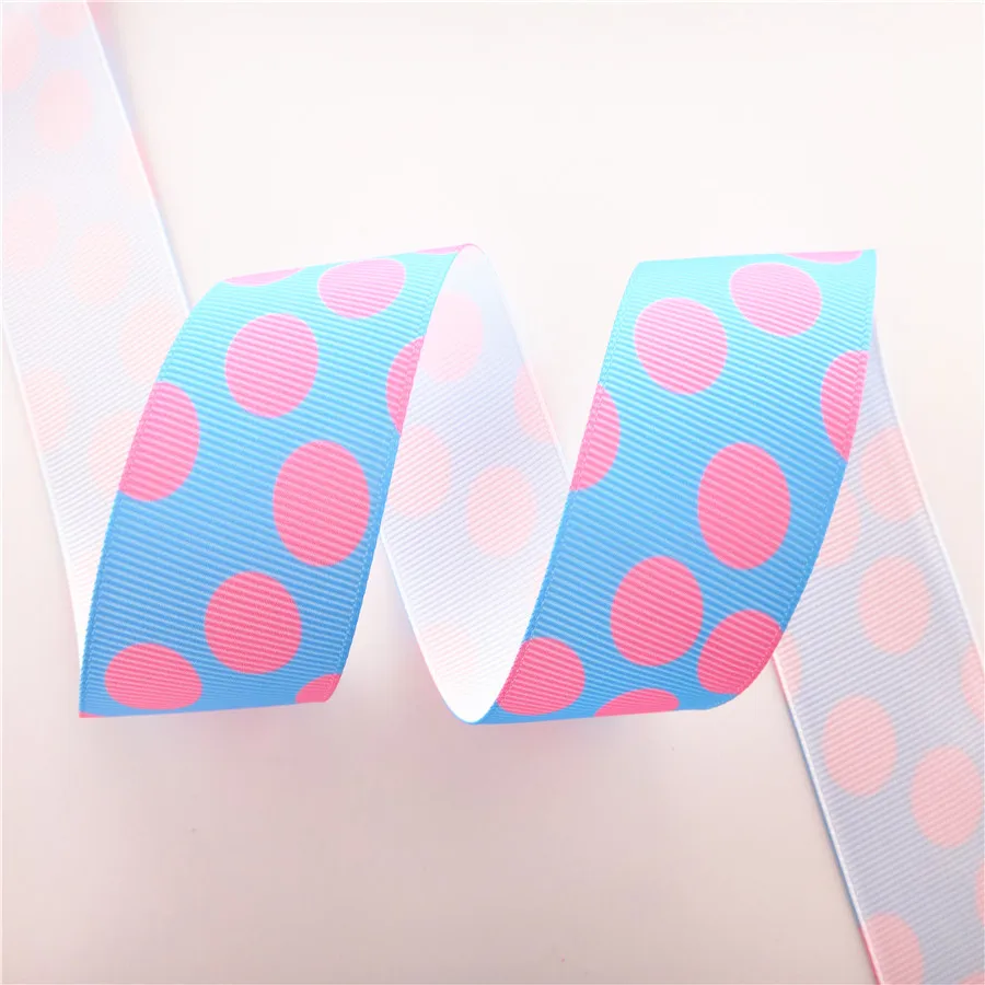 Лента grosgrain с принтом в горошек банты для волос ручной работы 1 5 дюйма 38 мм 10 ярдов