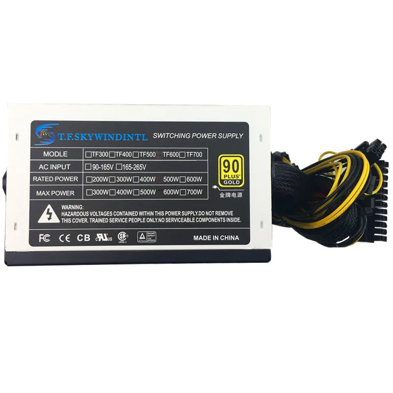 Блок питания 12 В PSU 600 Вт настольный блок ATX для ПК светодиодный игровой вентилятор