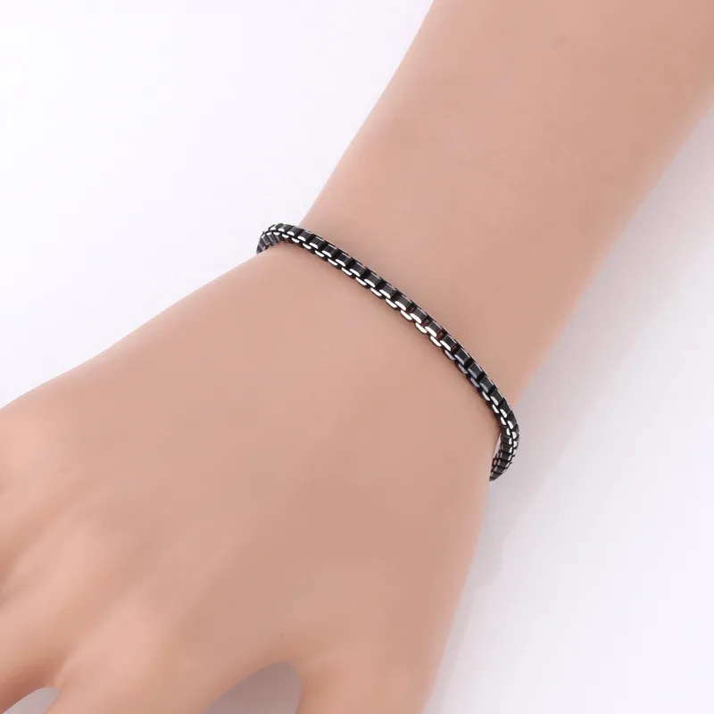 Мужской ювелирный комплект из цепочки и браслета нержавеющей стали|jewelry trays and