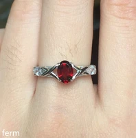 kjjeaxcmy fine jewelry natural garnet lady ring wholesale 925 sterling silver color miss