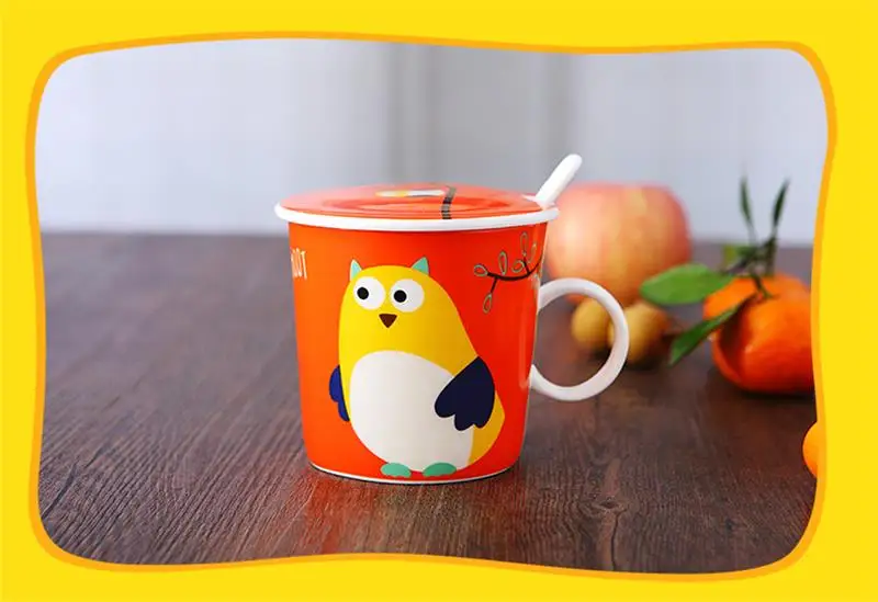 400 мл настоящая кость Китай tasse chat кофейная чашка с крышкой и ложкой забавная