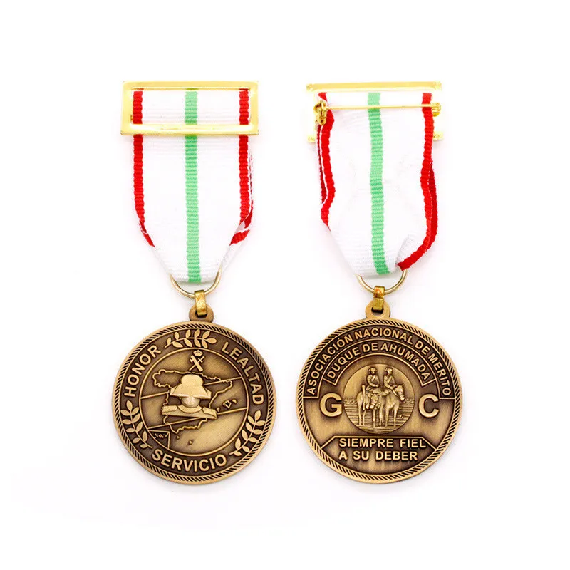 

Manufacturers custom antique bronze medal hot sale double-sided logo medal