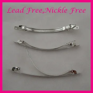 Простая серебристая металлическая Французская заколка для волос, 6 мм * 10,0 см, со словами Париж без свинца и никеля, 20 шт.