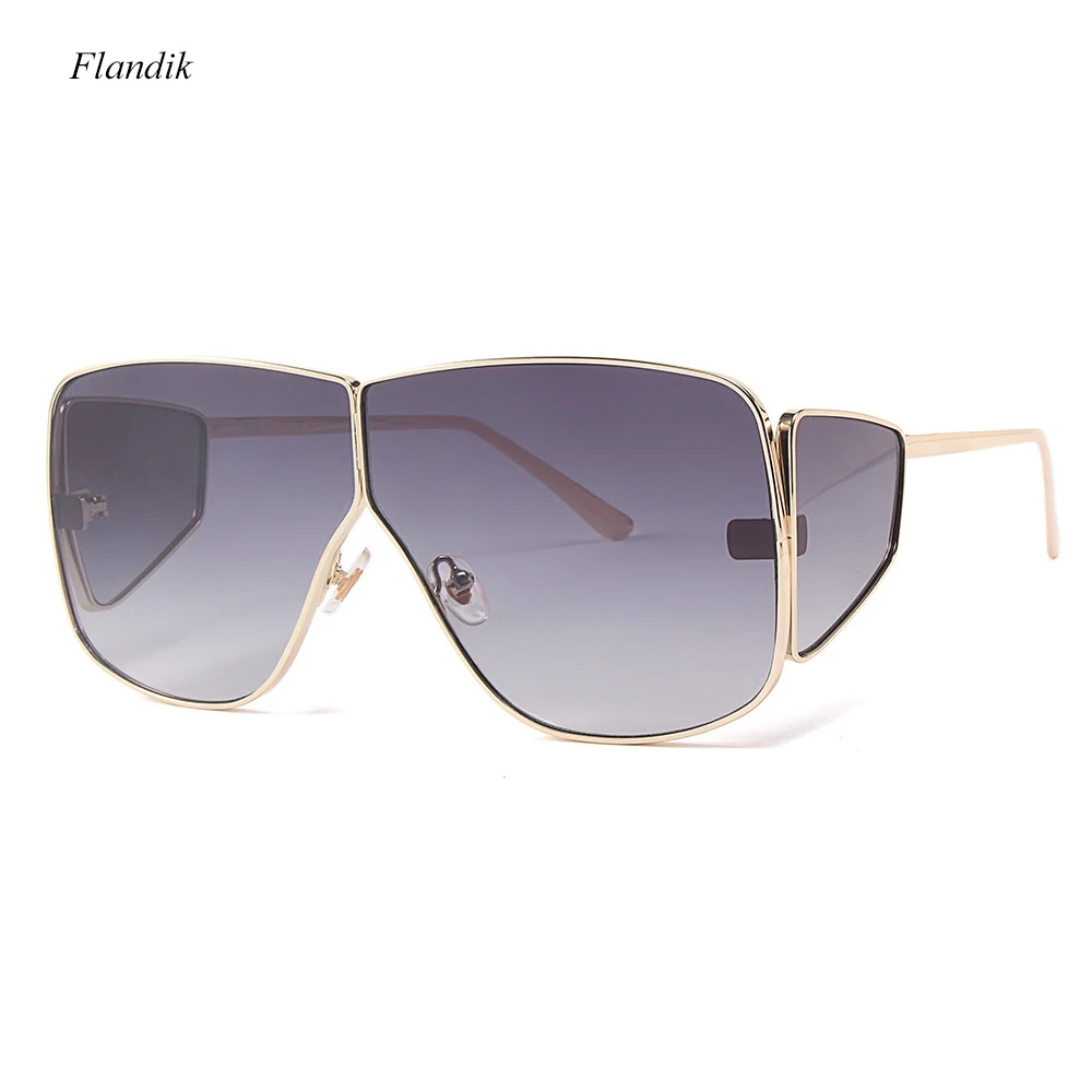 

Big Frame Gradient Shades Oversized Shield Sunglasses UV400 Shades Eyeglass 2019 Hot Fashion Eyewear Vintage Unisex Sunglass