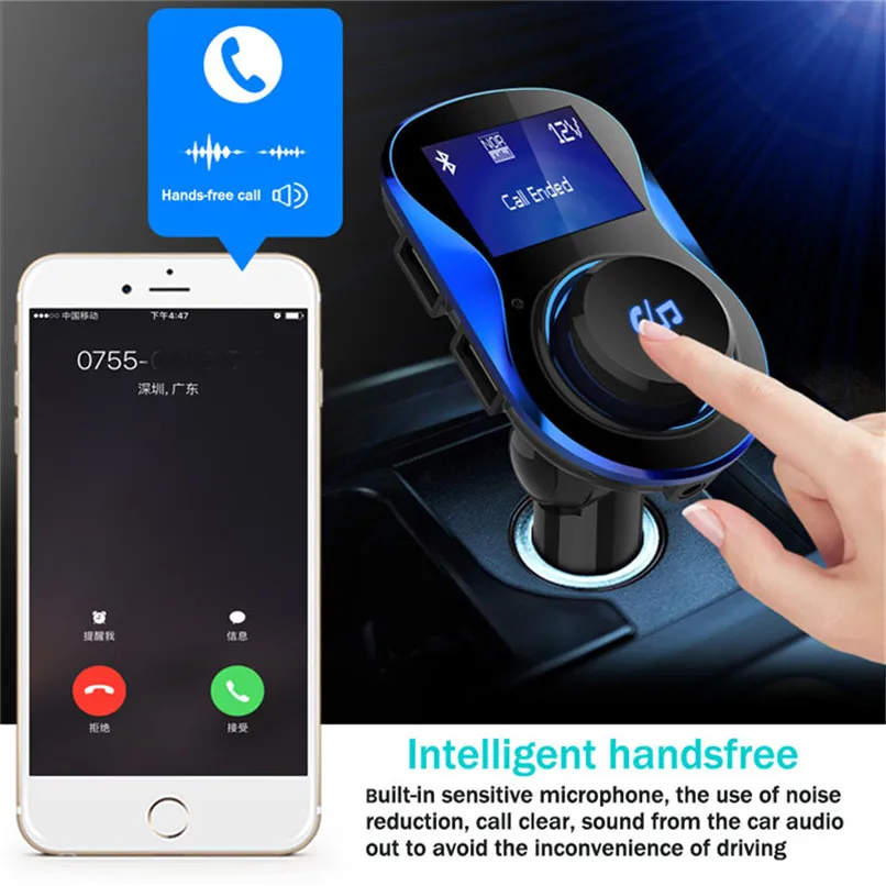 Автомобильный набор, Handsfree, Беспроводной Bluetooth FM передатчик MP3 плеер, USB модулятор ЖК-дисплей цифровой Дисплей 3.1A зарядка через usb# F30NT05