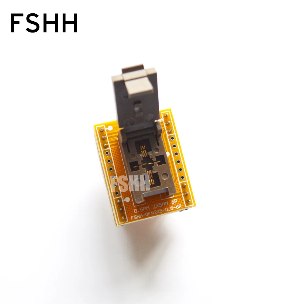 QFN6 Test Socket WSON6 MLF6 DFN6 Socket(Flip test seat) Pitch=0.5mm Size=5x2mm